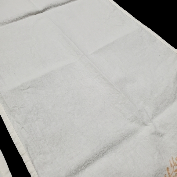 Vintage Autumn Table Runner Set Of 2 Grape Acorn Foliage Screenprint Fall 44" - Picture 10 of 12